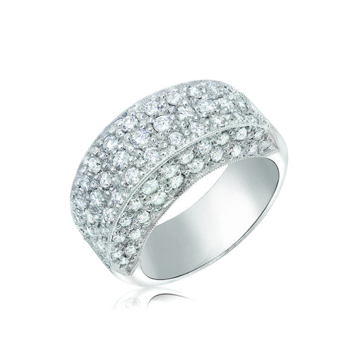 Modern pavee set diamond ring in 18k