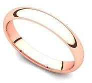 Classic 4 mm domed comfort fit wedding band in 14 rose gold
