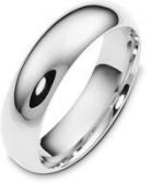 Classic 6 mm domed white gold wedding band in 14k white gold for men and women with comfort fit.