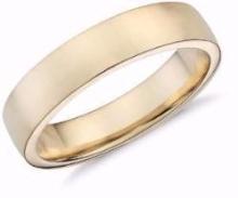 Classical comfort fit domed 5 mm wedding band in 14k rose gold.