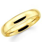 Classic domed 4mm comfort fit wedding band in 14k yellow gold.